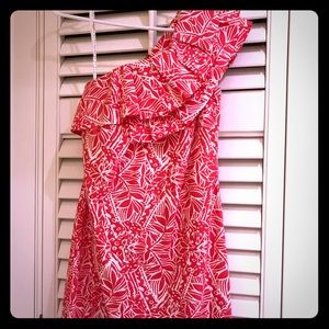 Lilly Pulitzer Size 2 one shoulder pink dress